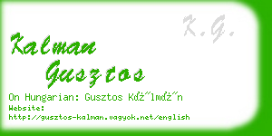 kalman gusztos business card